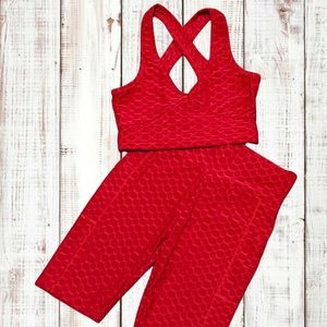Women’s TikTok Biker Shorts & Sports Bra Active Set Bubble Texture
